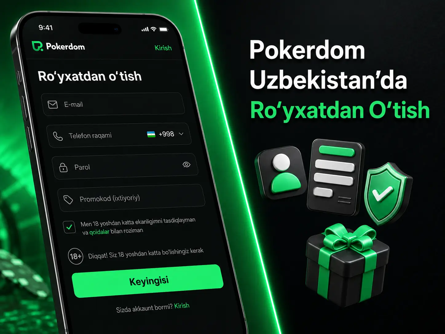 Pokerdom O‘zbekiston: Hisob Yaratish Jarayoni